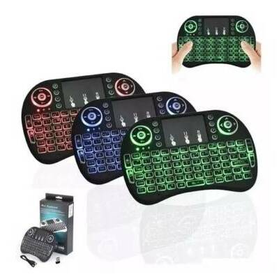 Mini Teclado Luminoso Wireless com Mouse Touch Integrado