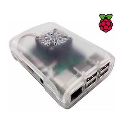 Case Transparente Raspberry Pi3 B e B+ c/Suporte para Cooler