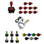 Kit Comando Joystick Arcade Aegir + 10 Botoes Nylon + Placa Zero Delay