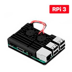 Case de Alumínio c/ Duplo Cooler p/ Raspberry Pi3 B ou B+ Case de Alumínio c/ Duplo Cooler p/ Raspberry Pi3 B ou B+
