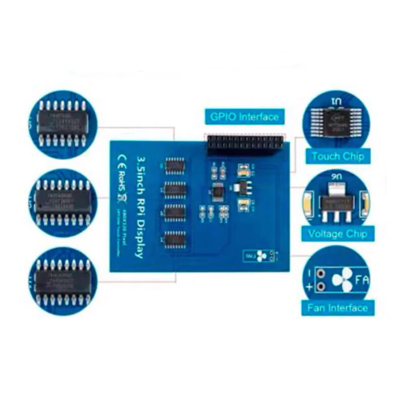 Tela Display LCD 3.5 Touch Screen P/ Raspberry Pi3 ou Pi4
