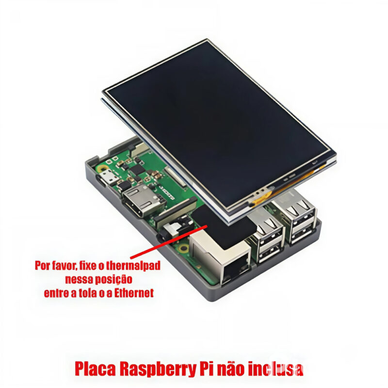 Tela Display LCD 3.5 Touch Screen P/ Raspberry Pi3 ou Pi4