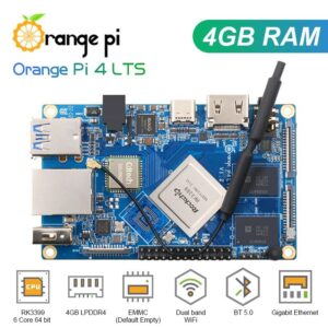 Orange Pi 4 LTS 4GB de Ram c/ Wifi + Bluetooth