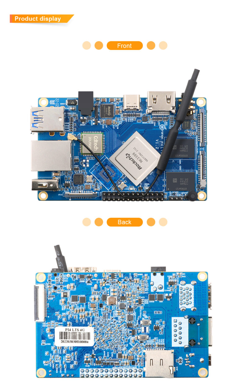 Orange Pi 4 LTS 4GB de Ram c/ Wifi + Bluetooth