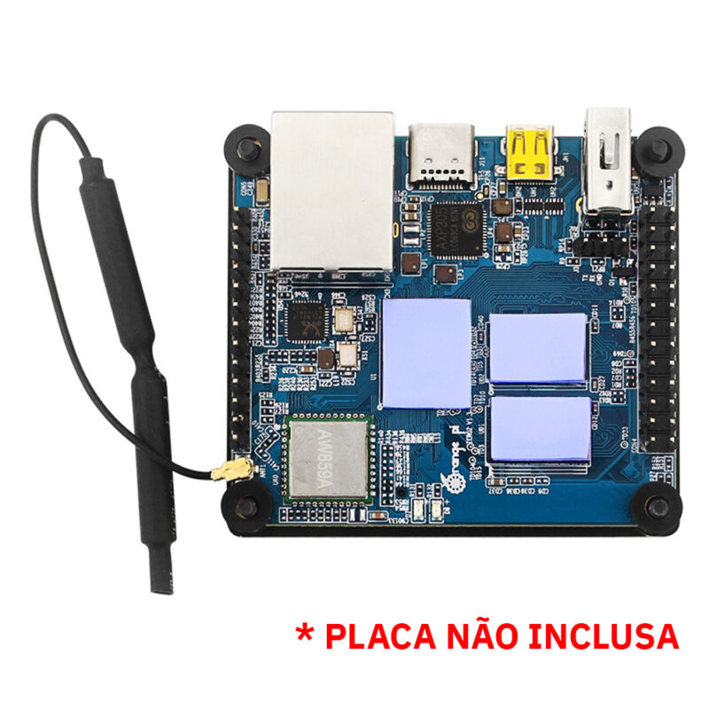Case em Alumínio c/ dissipação de calor e refrigeração passiva p/ Orange Pi Zero 2