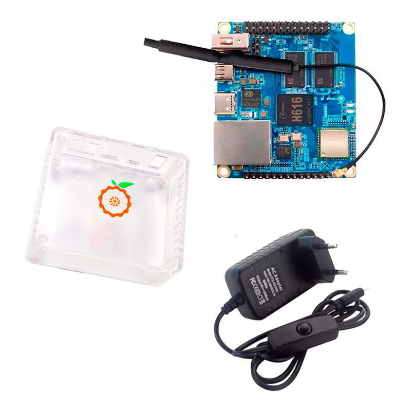 Kit Orange Pi Zero 2 H616 + Case + Fonte Kit Orange Pi Zero 2 H616 + Case + Fonte