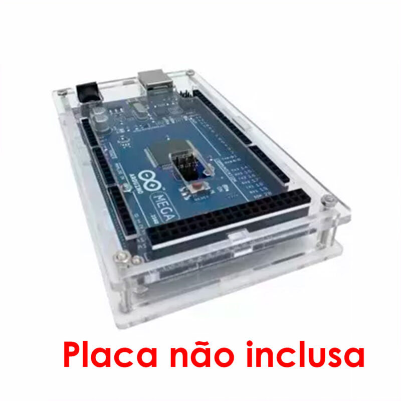 Case Arduino Mega 2560 R3 em Acrílico Transparente