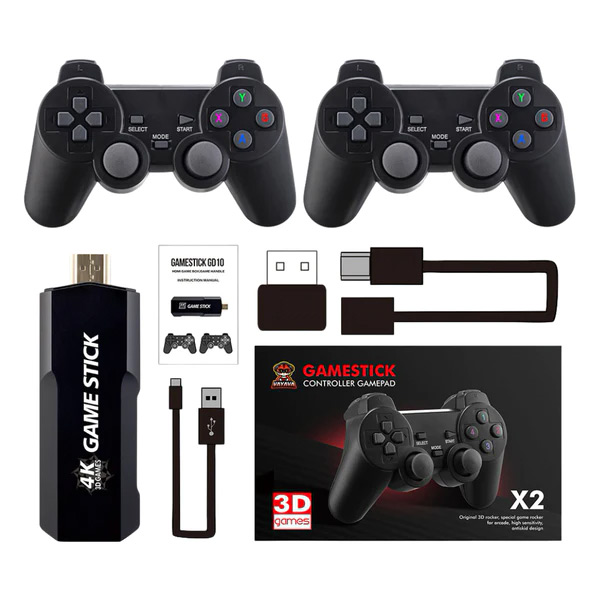 Video Game Retro 64gb 30 mil jogos 2 controles sem fio hdmi vários consoles