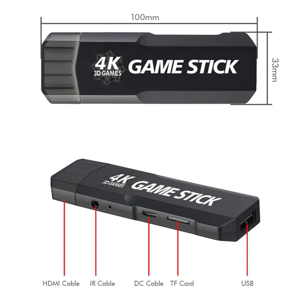 Game Stick Retrô 4K c/ 15000 Jogos + 2 Controles sem Fio na RetroConsole  VideoGames Porto Alegre