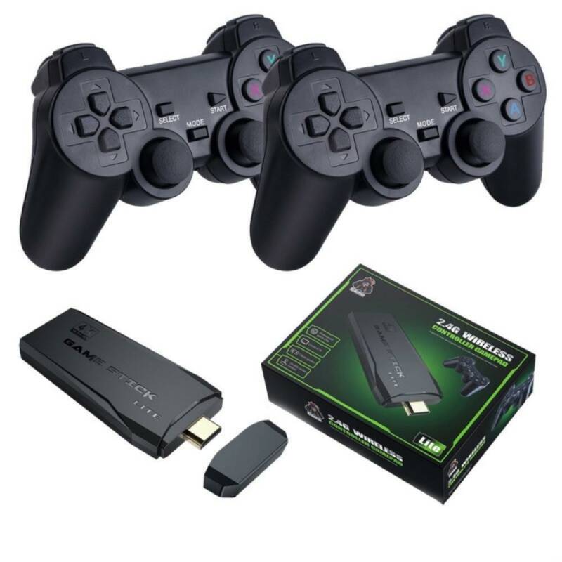 Game Stick Lite 4K + 20.000 Jogos Retrô, 9 Consoles, 2 Controles