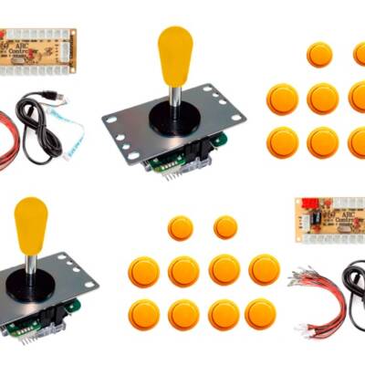 Kit c/ 20 Botões + 2 Joysticks Tipo Sanwa + 2 placas zero delay