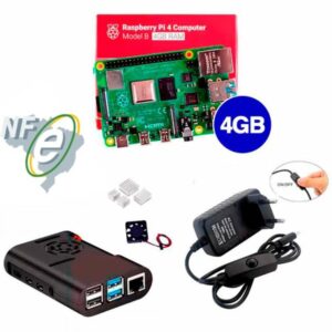 Kit Raspberry Pi 4 4GB c/ Case, Cooler, Fonte e Dissipadores Kit Raspberry Pi 4 4GB c/ Case, Cooler, Fonte e Dissipadores