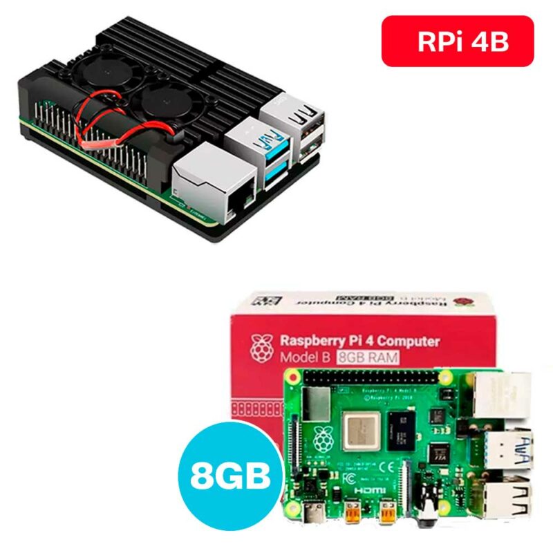 Raspberry Pi 4 8GB + Case + Dissipadores