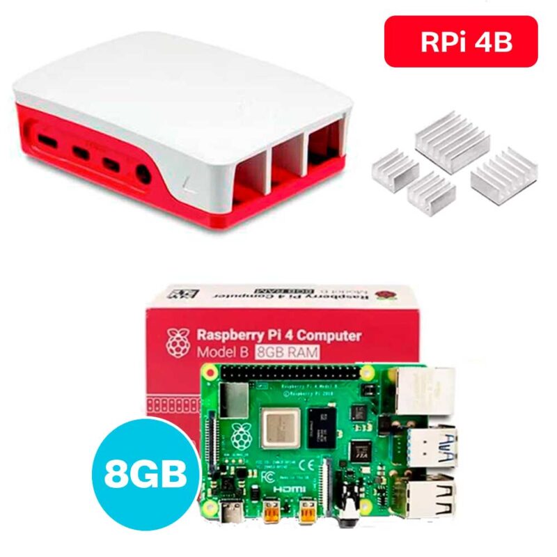 Raspberry Pi 4 8GB + Case + Dissipadores