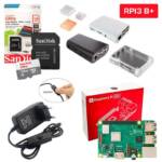 Kit Raspberry Pi 3 Model B+(Plus) c/ Case, Fonte, Cooler, Dissipadores + 128GB