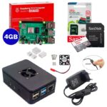Kit Raspberry Pi 4 8GB c/ Case, Cooler, Fonte, Dissipadores + 64GB