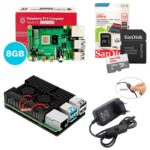 Kit Raspberry Pi 4 4GB c/ Case de Alumínio c/ Duplo Cooler Fan, Fonte + 128GB