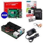 Kit Raspberry Pi 4 8GB c/ Case de Alumínio c/ Duplo Cooler Fan, Fonte + 16GB
