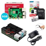 Kit Raspberry Pi 4 8GB c/ Case de Alumínio c/ Duplo Cooler Fan, Fonte + 32GB