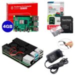 Kit Raspberry Pi 4 4GB c/ Case de Alumínio c/ Duplo Cooler Fan, Fonte + 64GB