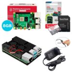 Kit Raspberry Pi 4 4GB c/ Case de Alumínio c/ Duplo Cooler Fan, Fonte + 64GB
