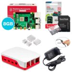 Kit Raspberry Pi 4 8GB c/ Case, Fonte, Dissipadores + 64GB