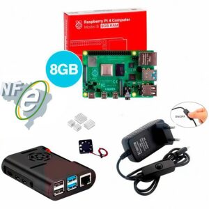 Kit Raspberry Pi 4 8GB c/ Case, Cooler, Fonte e Dissipadores Kit Raspberry Pi 4 8GB c/ Case, Cooler, Fonte e Dissipadores
