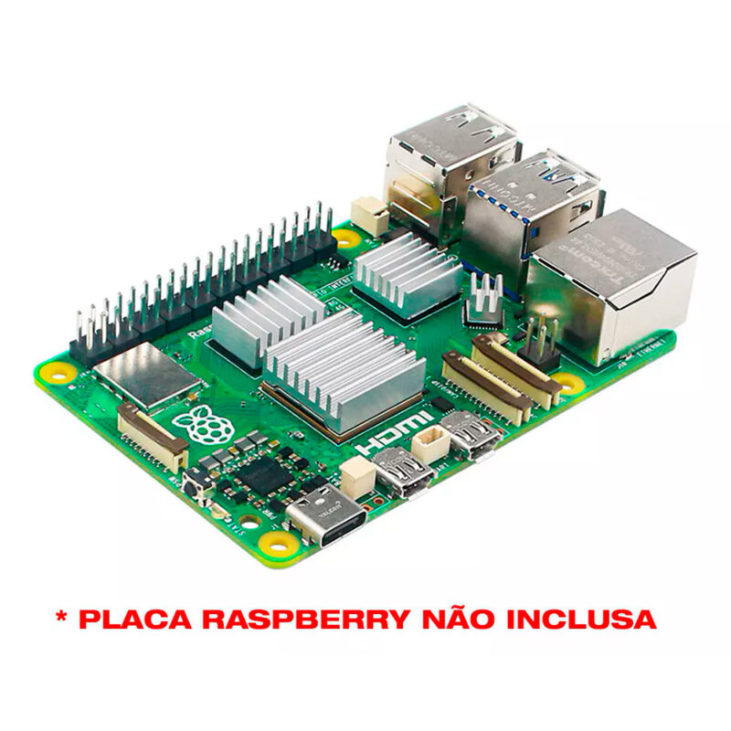 Case + Cooler Fan e Dissipadores para Raspberry Pi 5