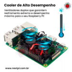 Cooler Fan Duplo P/ Raspberry Pi 3, Pi 4 e Pi 5