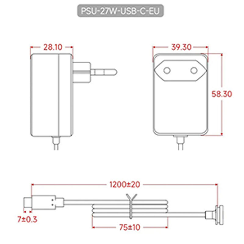Fonte Branca 5.1V 5A Real para Raspberry Pi 5