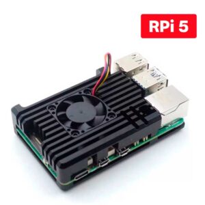 Case em Metal Alumínio c/ Cooler p/ Raspberry Pi 5 Case em Metal Alumínio c/ Cooler p/ Raspberry Pi 5
