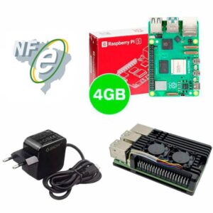 Kit Raspberry Pi 5 4GB c/ Case Metal c/ Cooler Fan e Fonte 27W Kit Raspberry Pi 5 4GB c/ Case Metal c/ Cooler Fan e Fonte 27W