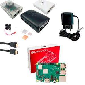 Kit Raspberry Pi 3 Model B+(Plus) c/ Case, Fonte 5V, Cooler e Dissipadores Kit Raspberry Pi 3 Model B+(Plus) c/ Case, Fonte 5V, Cooler e Dissipadores