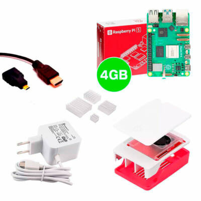 Kit Raspberry Pi 5 4GB c/ Case Oficial e Fonte Original