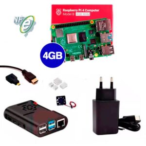 Kit Raspberry Pi 4 4GB c/ Case, Cooler, Fonte, HDMI e Dissipadores Kit Raspberry Pi 4 4GB c/ Case, Cooler, Fonte, HDMI e Dissipadores