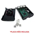Kit Case para Raspberry Pi 3 B / B+ com Cooler e Dissipadores de Calor