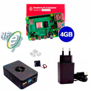 Kit Raspberry Pi 4 4GB c/ Case, Cooler, Fonte e Dissipadores Kit Raspberry Pi 4 4GB c/ Case, Cooler, Fonte e Dissipadores