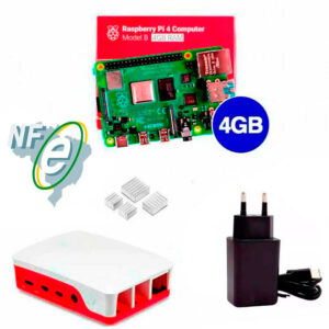 Kit Raspberry Pi 4 4GB c/ Case Oficial, Fonte e Dissipadores Kit Raspberry Pi 4 4GB c/ Case Oficial, Fonte e Dissipadores
