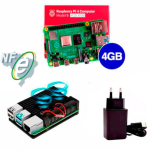 Kit Raspberry Pi 4 4GB c/ Case Alumínio c/ Duplo Cooler Fan e Fonte Kit Raspberry Pi 4 4GB c/ Case Alumínio c/ Duplo Cooler Fan e Fonte