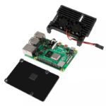 Kit Raspberry Pi 3 B c/ Case Alumínio c/ Duplo Cooler Fan e Fonte