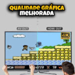 Game Stick Retrô 4K c/ 15000 Jogos + 2 Controles sem Fio