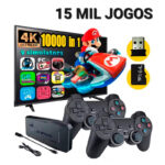 Game Stick Retrô 4K c/ 15000 Jogos + 2 Controles sem Fio