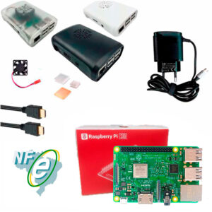 Kit Raspberry Pi 3 Model B c/ Case, Fonte 5V, Cooler e Dissipadores Kit Raspberry Pi 3 Model B c/ Case, Fonte 5V, Cooler e Dissipadores