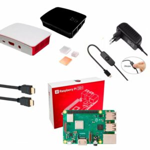 Kit Raspberry Pi 3 Model B+(Plus) c/ Case, Fonte e Dissipadores