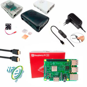 Kit Raspberry Pi 3 Model B c/ Case, Fonte, Cooler e Dissipadores Kit Raspberry Pi 3 Model B c/ Case, Fonte, Cooler e Dissipadores
